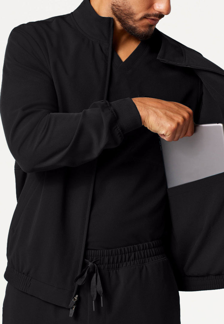 Wolfe Everyday 6-Pocket Scrub Jacket - Black