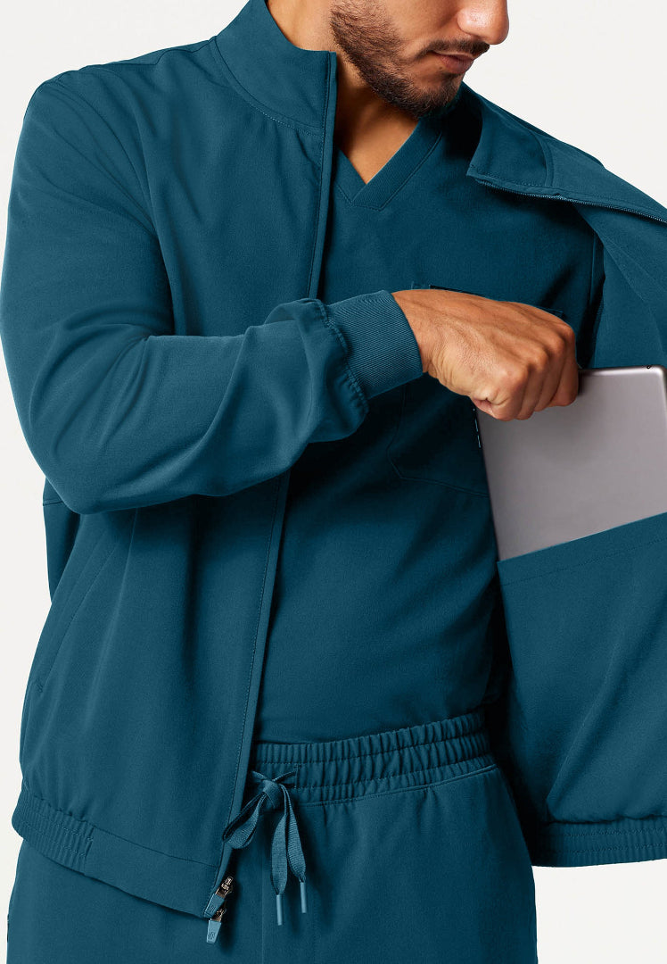 Wolfe Everyday 6-Pocket Scrub Jacket - Caribbean Blue