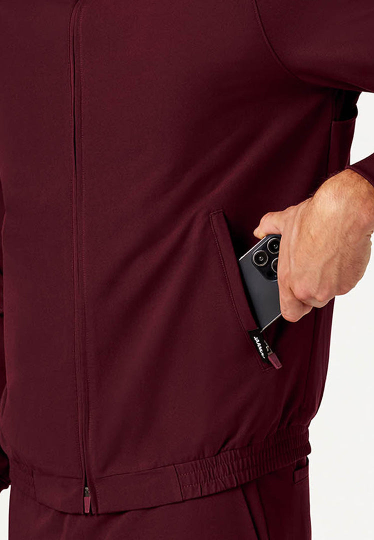 Wolfe Everyday 6-Pocket Scrub Jacket - Burgundy