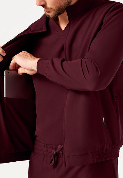 Wolfe Everyday 6-Pocket Scrub Jacket - Burgundy