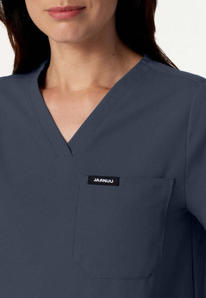 Rhena Essential 1-Pocket Scrub Top - Carbon Gray