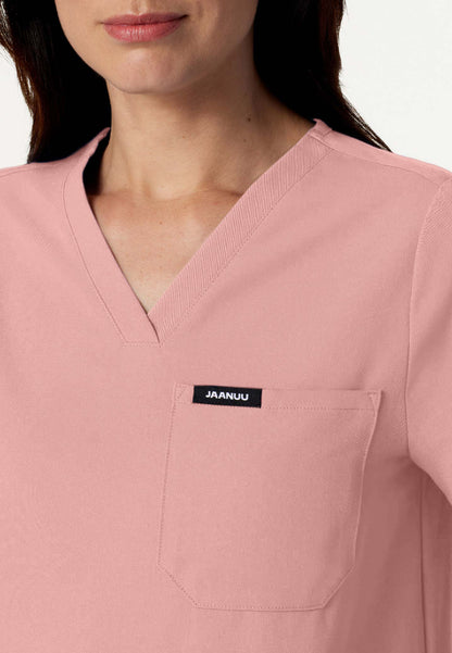 Rhena Essential 1-Pocket Scrub Top - Mauve