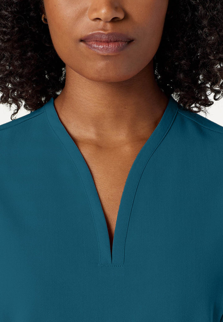 Calix Fit & Flare Scrub Top - Caribbean Blue