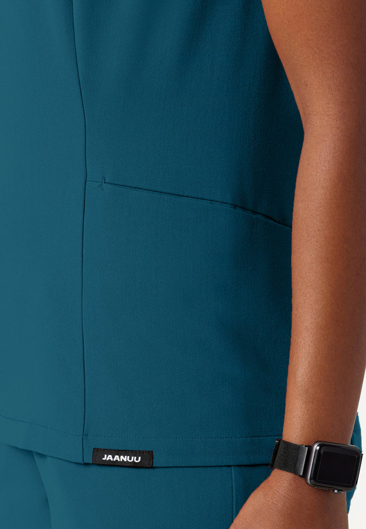 Calix Fit & Flare Scrub Top - Caribbean Blue