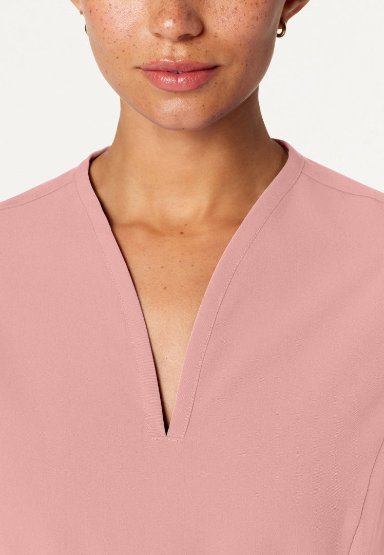 Calix Fit & Flare Scrub Top - Mauve