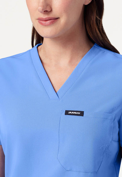 Rhena Slim Essential 1-Pocket Scrub Top - Ciel Blue