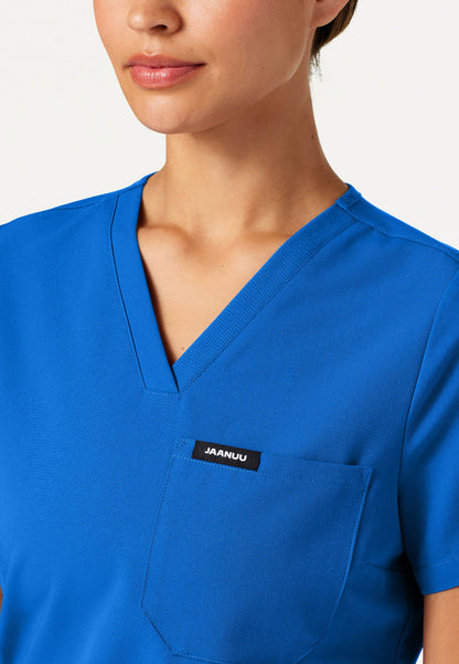 Rhena Slim Essential 1-Pocket Scrub Top - Royal Blue