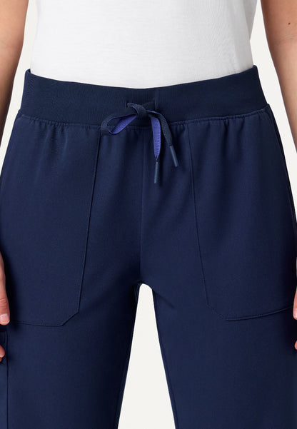 Pantalón médico Xenos Cargo Knit con cintura elástica - Azul marino medianoche