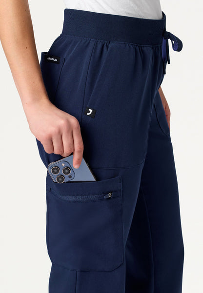 Pantalón médico Xenos Cargo Knit con cintura elástica - Azul marino medianoche