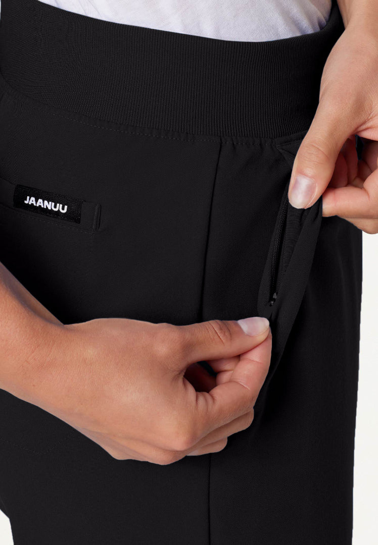 Xenos Essential Knit-Waist Scrub Pant - Black