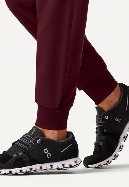 Silex Slim Knit-Waist Scrub Jogger - Burgundy