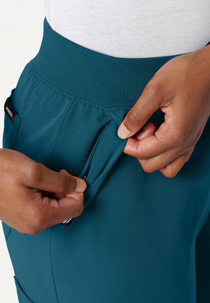 Pantalon de jogging médical Silex Slim en maille - Bleu Caraïbes