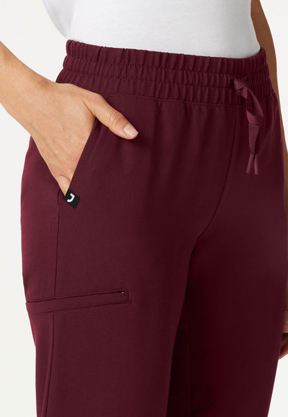 Jace Skinny 7-Pocket Scrub Jogger - Burgundy