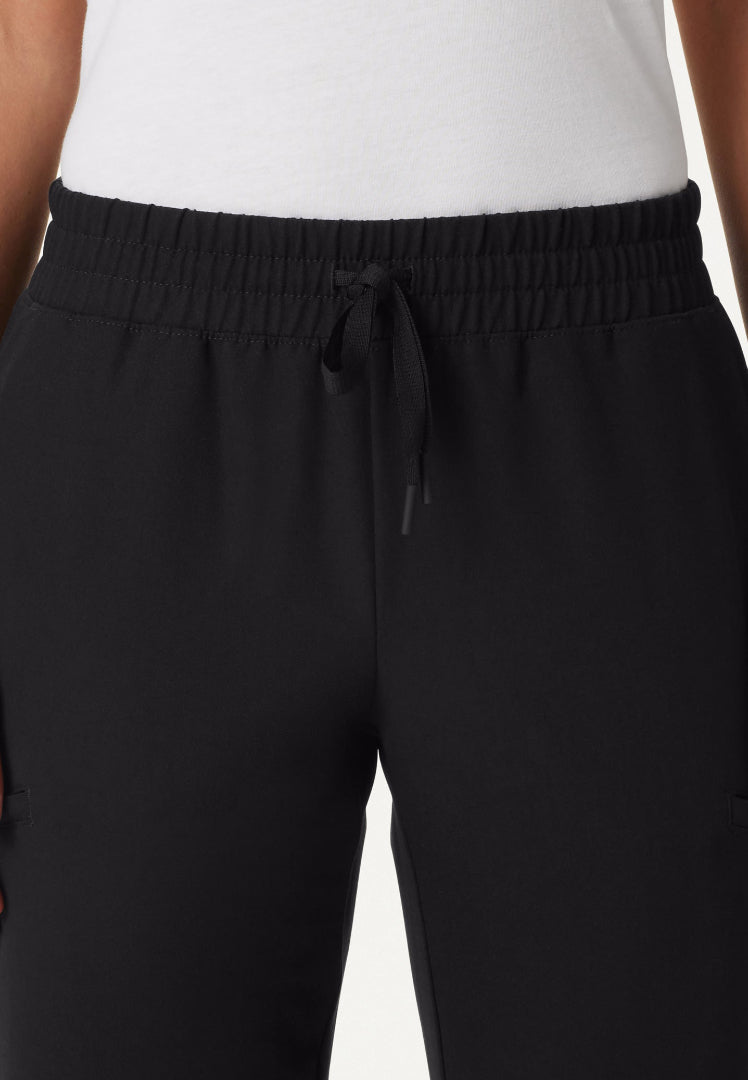 Jace Skinny 7-Pocket Scrub Jogger - Black