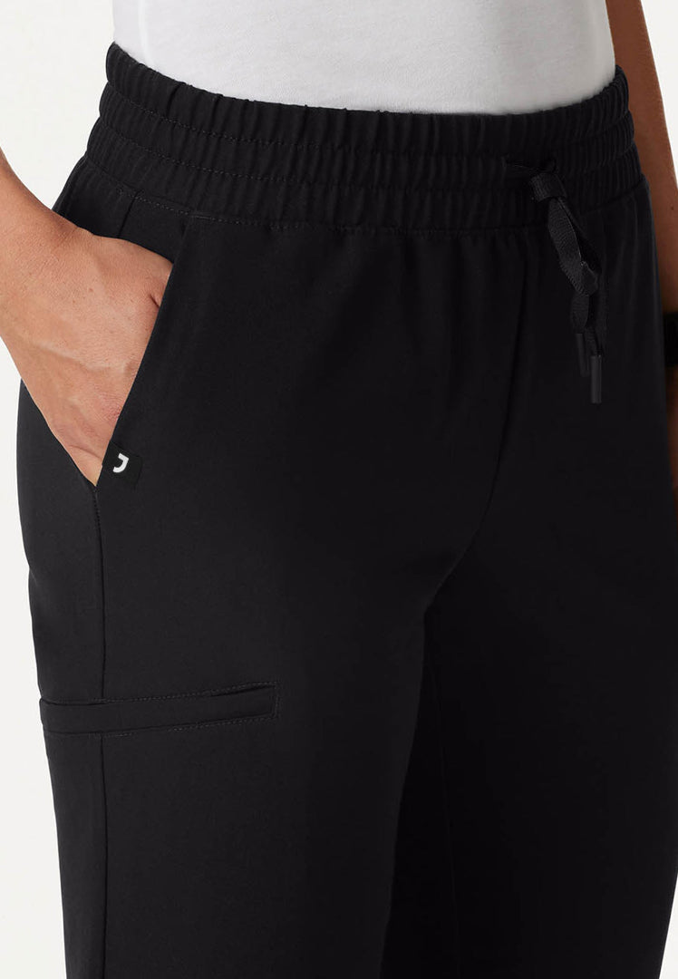 Jace Skinny 7-Pocket Scrub Jogger - Black