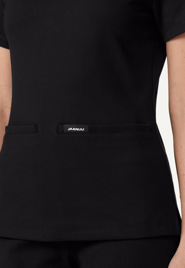 Cesi Slim UltraSOFT Scrub Top - Black