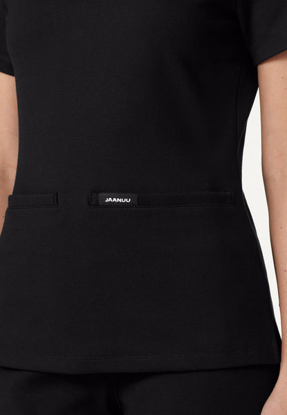 Cesi Slim UltraSOFT Scrub Top - Black