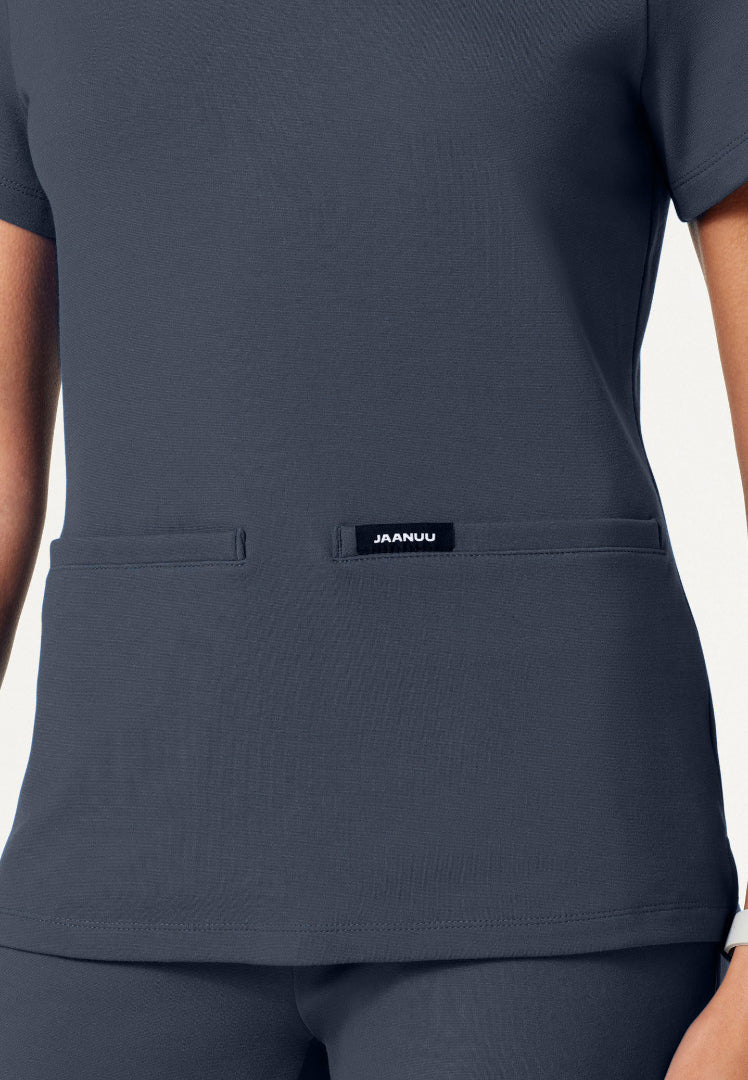 Cesi Slim UltraSOFT Scrub Top - Carbon Gray