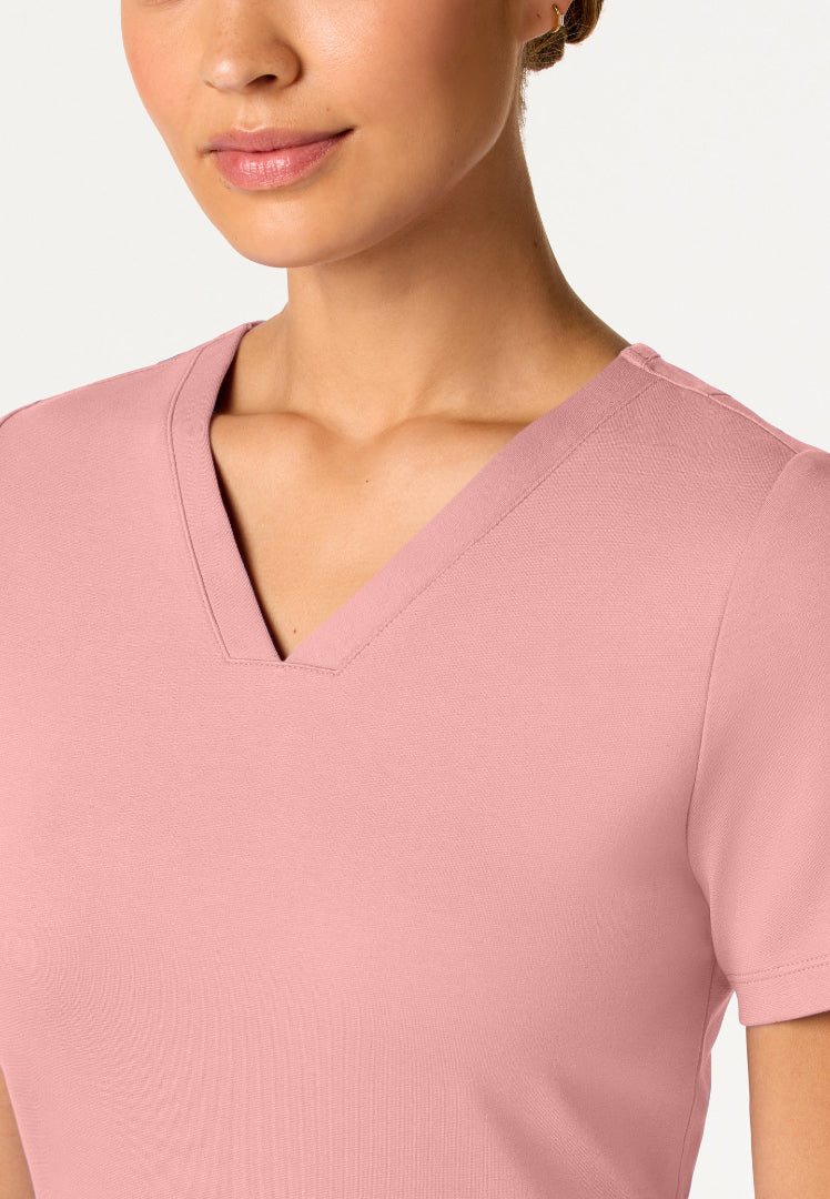 Kass Slim 4-Pocket UltraSOFT Scrub Top - Mauve