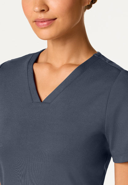 Kass Slim 4-Pocket UltraSOFT Scrub Top - Carbon Gray