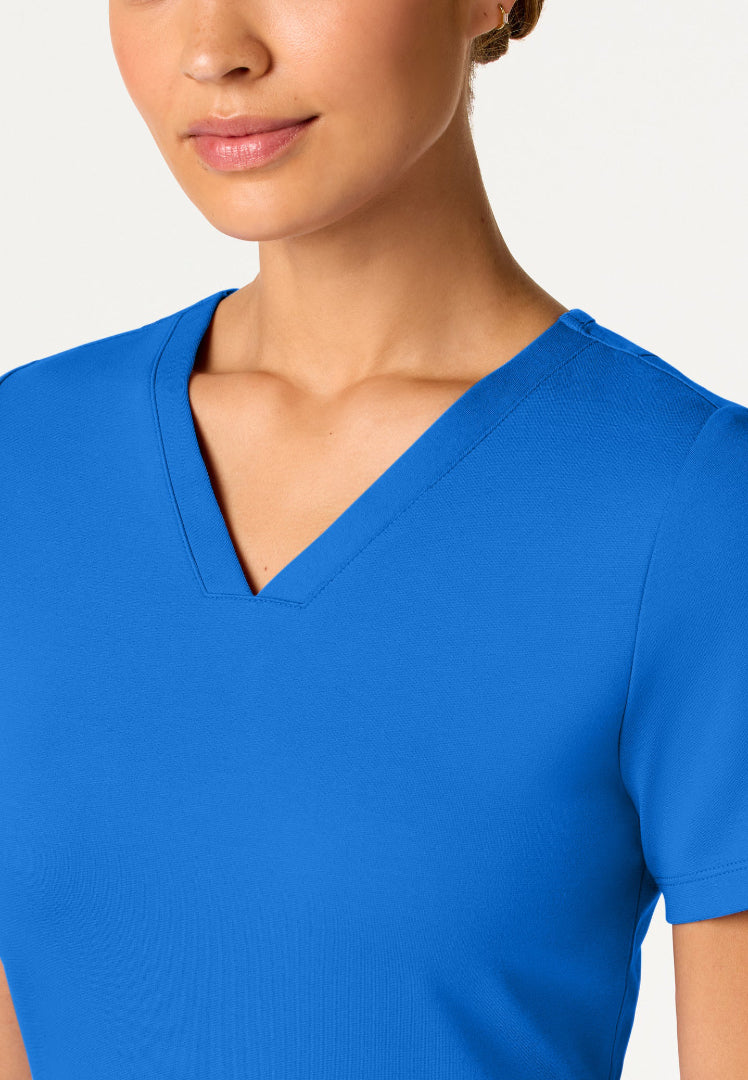 Kass Slim 4-Pocket UltraSOFT Scrub Top - Royal Blue