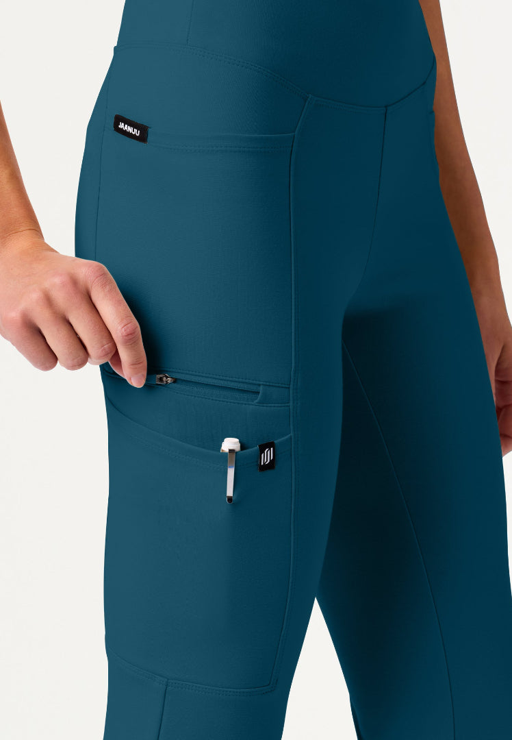 Pantalón médico de yoga Perri UltraSOFT - Azul Caribe