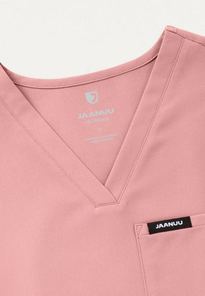 Rhena Essential 1-Pocket Scrub Top - Mauve