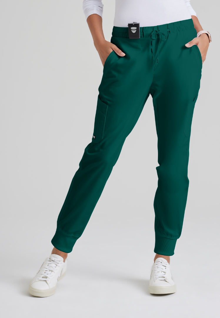 Grey's Anatomy™ "Kira" 5-Pocket Mid-Rise Jogger - Hunter Green