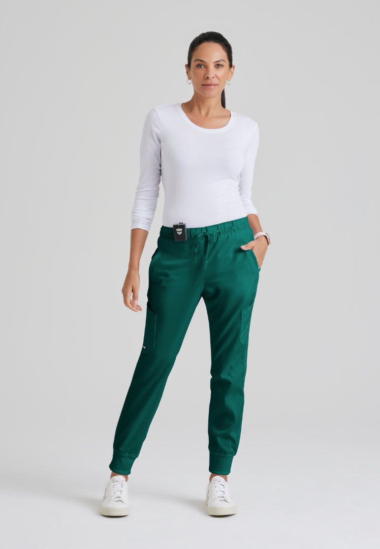 Grey's Anatomy™ "Kira" 5-Pocket Mid-Rise Jogger - Hunter Green