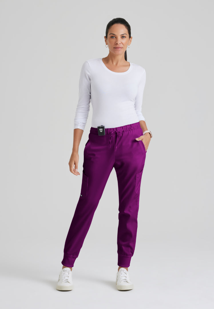 Grey's Anatomy™ "Kira" 5-Pocket Mid-Rise Jogger - Wine