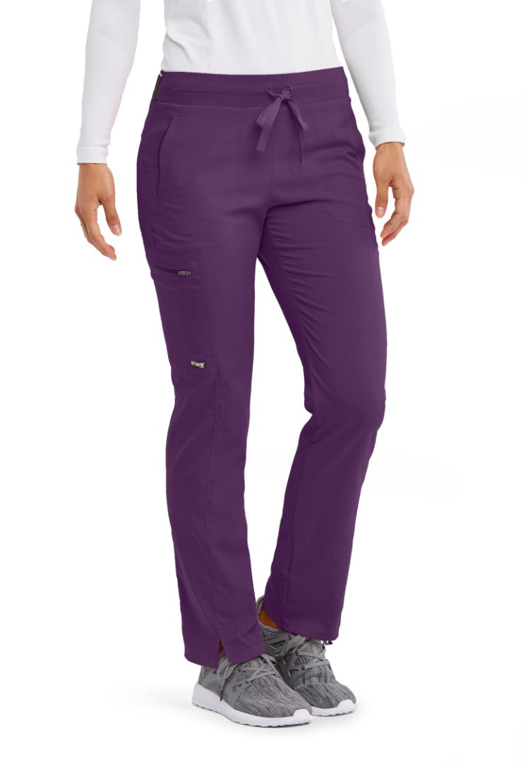 Grey's Anatomy™ Spandex Stretch "Kim" 3-Pocket Pant - Eggplant