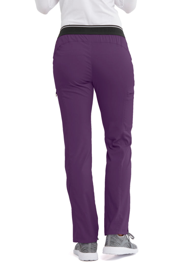 Grey's Anatomy™ Spandex Stretch "Kim" 3-Pocket Pant - Eggplant