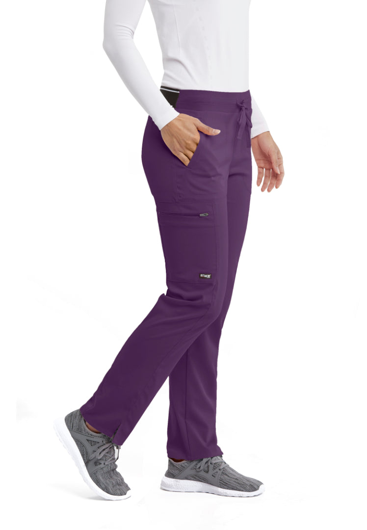 Grey's Anatomy™ Spandex Stretch "Kim" 3-Pocket Pant - Eggplant