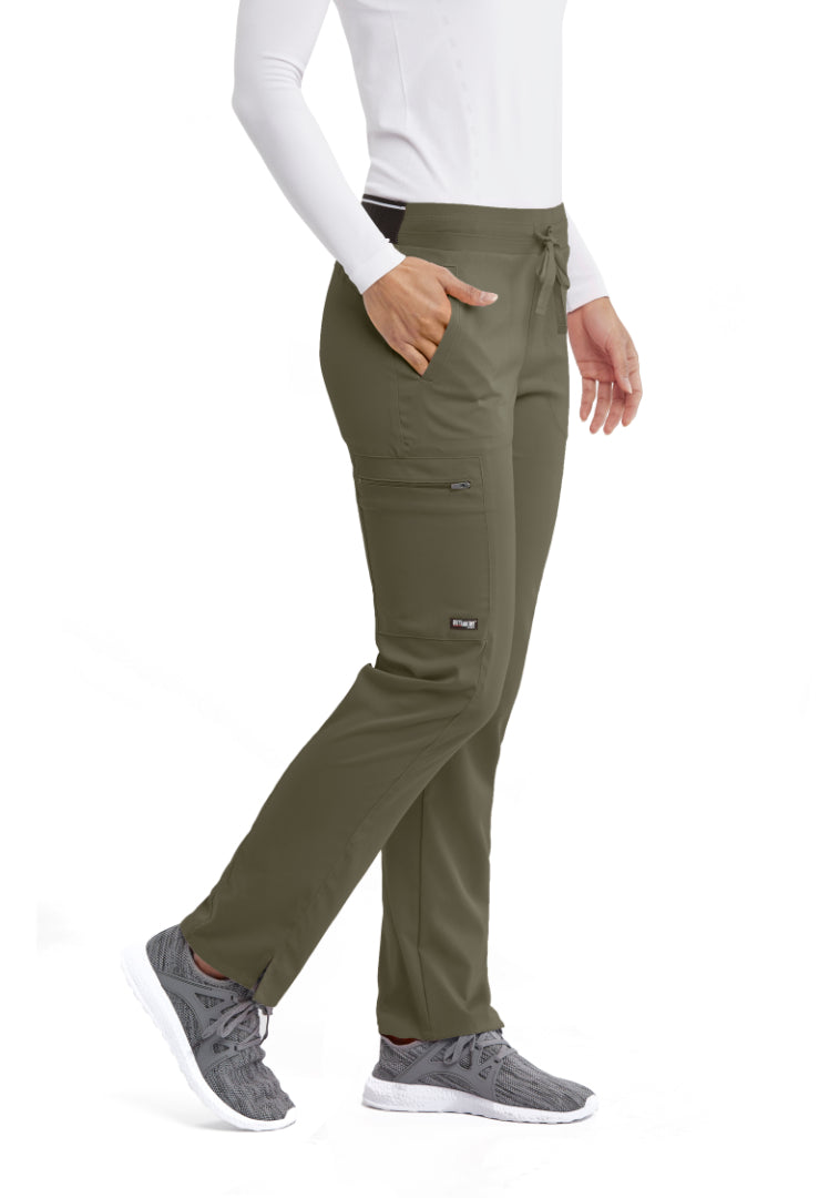 Grey's Anatomy™ Spandex Stretch "Kim" 3-Pocket Pant - Olive