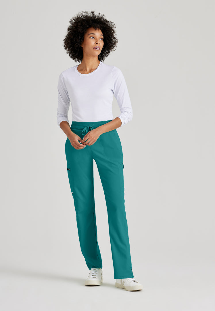 Grey's Anatomy™ Spandex Stretch "Kim" 3-Pocket Pant - Teal