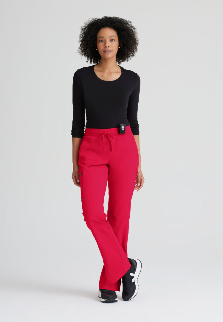 Grey's Anatomy™ Spandex Stretch "Kim" 3-Pocket Pant - Scarlet Red