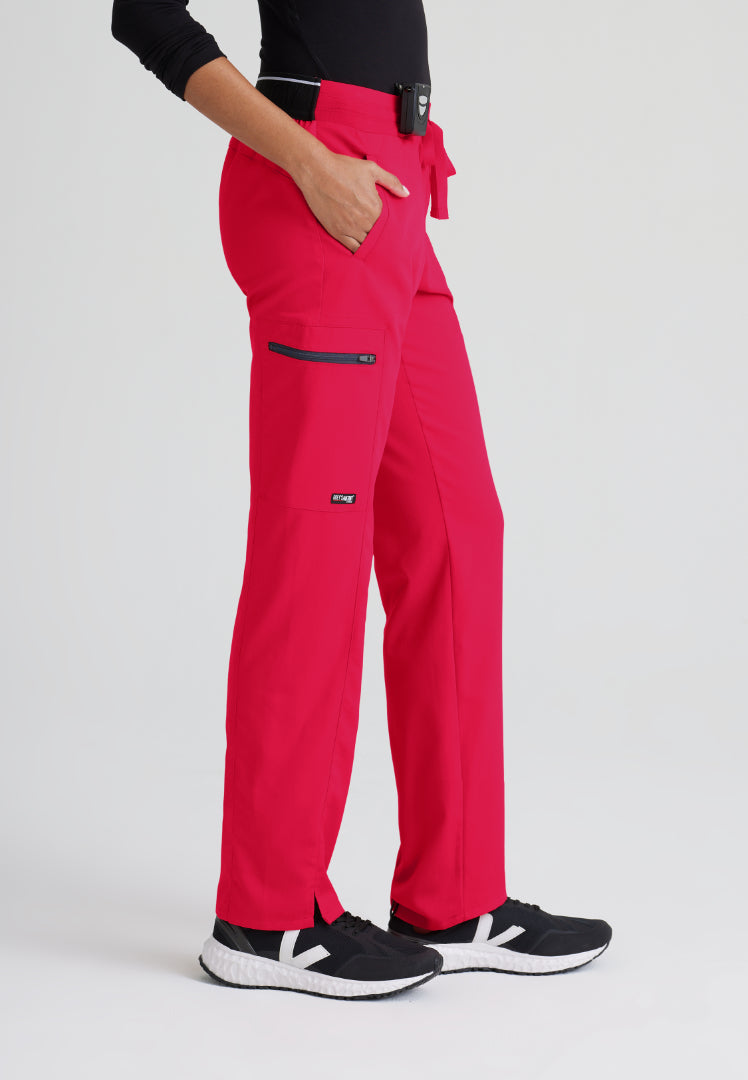 Grey's Anatomy™ Spandex Stretch "Kim" 3-Pocket Pant - Scarlet Red