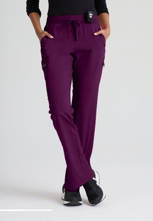 Grey's Anatomy™ Spandex Stretch "Kim" 3-Pocket Pant - Wine