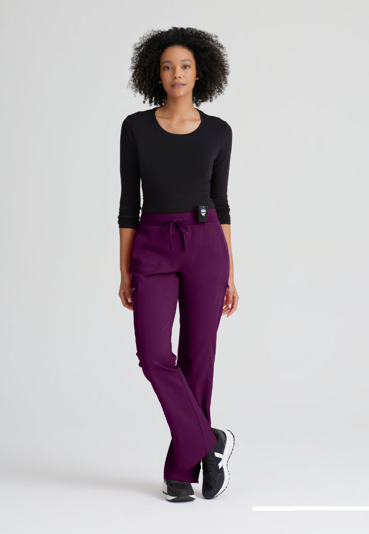 Grey's Anatomy™ Spandex Stretch "Kim" 3-Pocket Pant - Wine