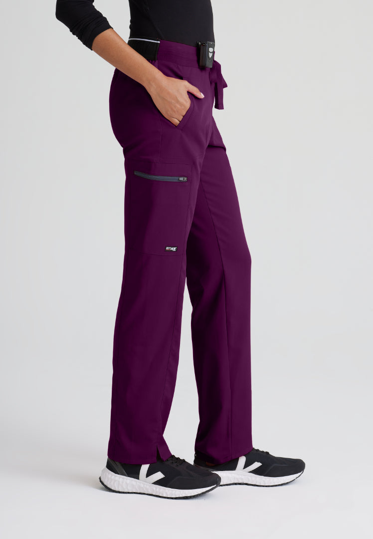 Grey's Anatomy™ Spandex Stretch "Kim" 3-Pocket Pant - Wine