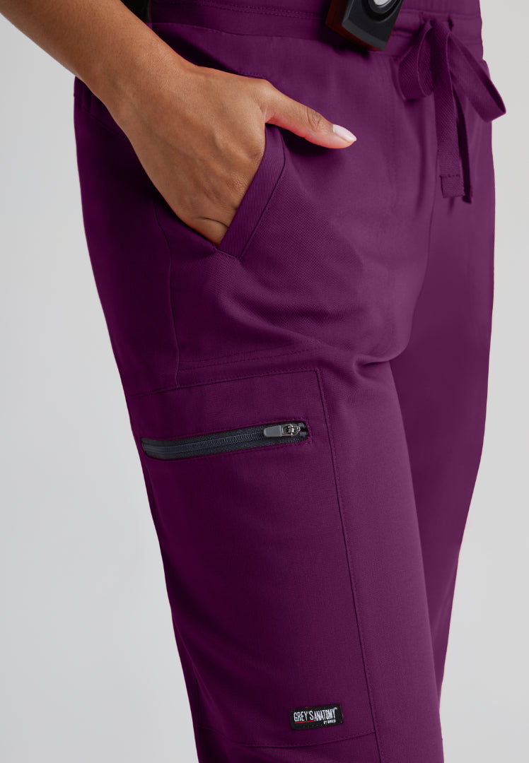 Grey's Anatomy™ Spandex Stretch "Kim" 3-Pocket Pant - Wine