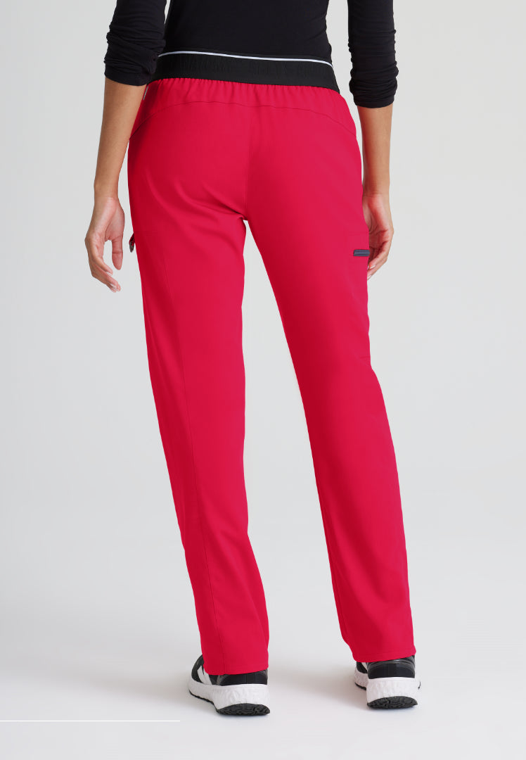 Grey's Anatomy™ Spandex Stretch "Kim" 3-Pocket Pant - Scarlet Red