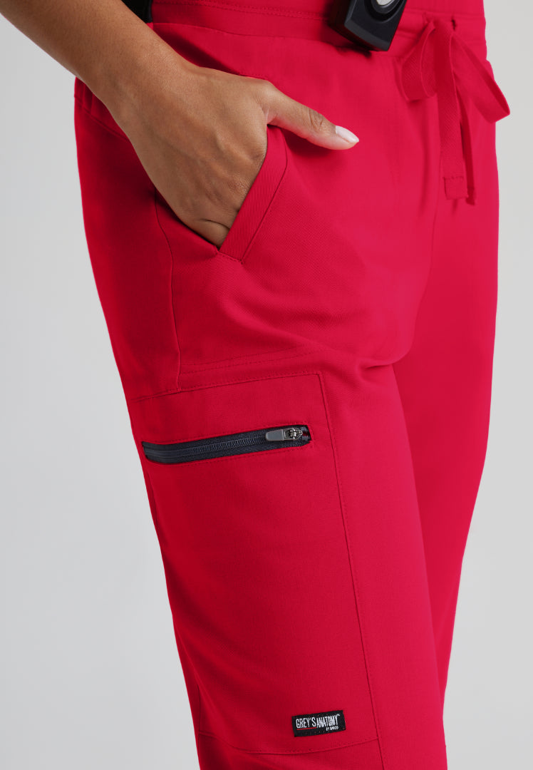 Grey's Anatomy™ Spandex Stretch "Kim" 3-Pocket Pant - Scarlet Red