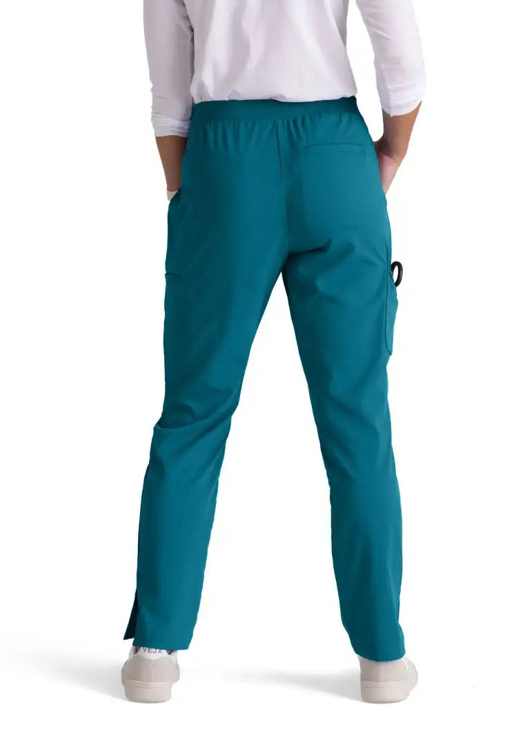 Pantalon d'uniforme médical à jambe effilée à taille moyenne à 7 poches Serena - Bahama