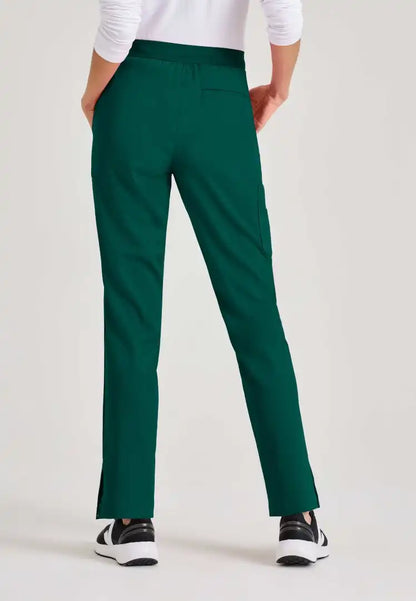 Grey's Anatomy™ Spandex Stretch "Serena" 7-Pocket Mid-Rise Tapered Leg Scrub Pant - Hunter Green - The Uniform Store