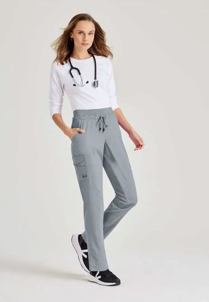 Grey's Anatomy™ Spandex Stretch "Serena" 7-Pocket Mid-Rise Tapered Leg Scrub Pant - Moonstruck - The Uniform Store