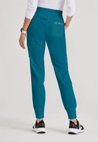 Grey's Anatomy™ Spandex Stretch "Carly" 7-Pocket Mid-Rise Jogger Scrub Pant - Bahama - The Uniform Store