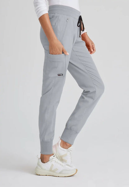 Grey's Anatomy™ Spandex Stretch "Eden" 5-Pocket Mid-Rise Jogger Scrub Pant - Moonstruck - The Uniform Store
