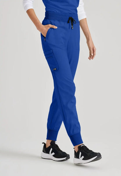 Grey's Anatomy™ Spandex Stretch "Eden" 5-Pocket Mid-Rise Jogger Scrub Pant - Galaxy - The Uniform Store