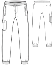 Line Drawing for Murphy 5-Pocket Jogger Scrub Pant - Steel